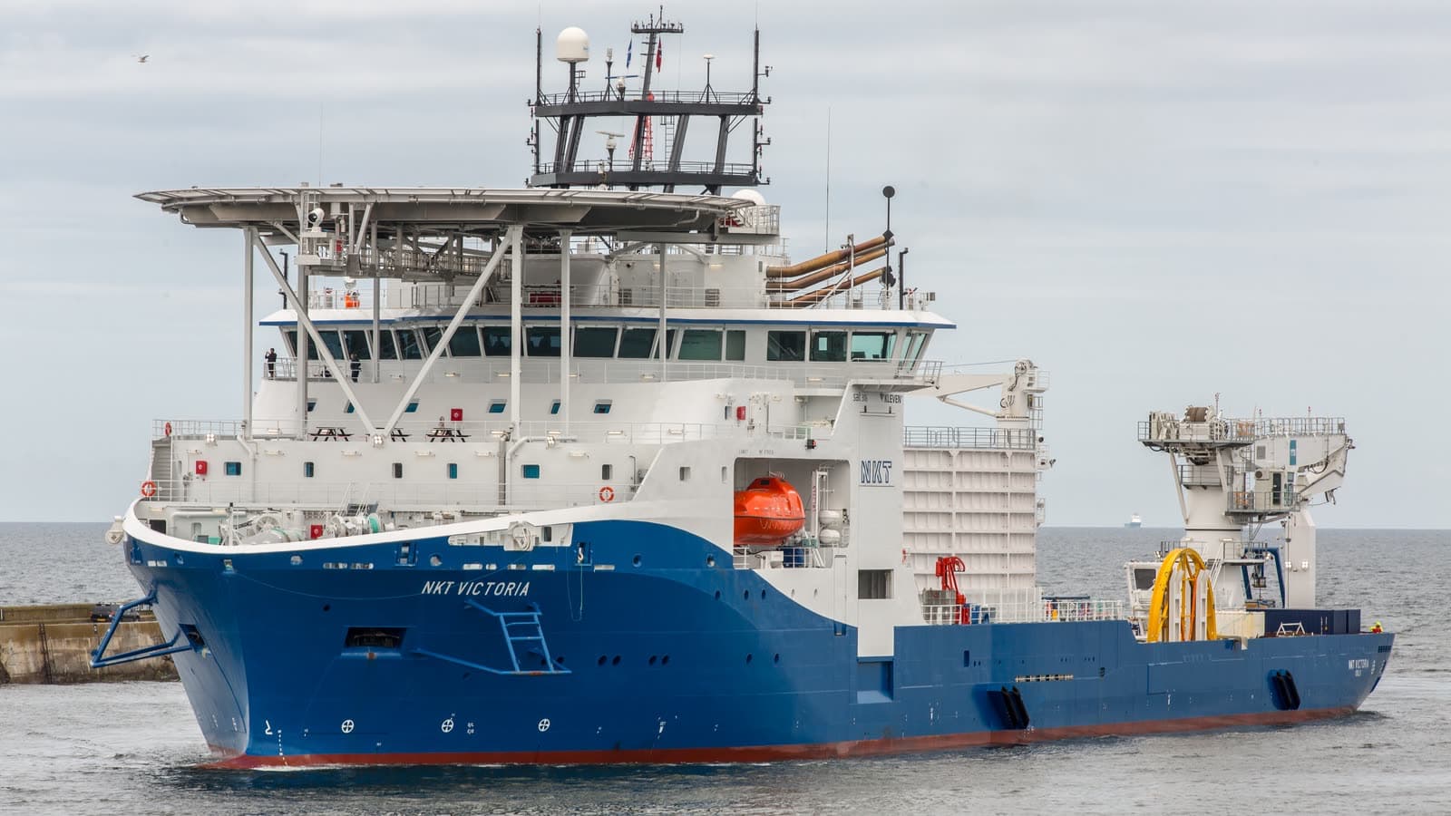 The cable lay vessel NKT Victoria under way